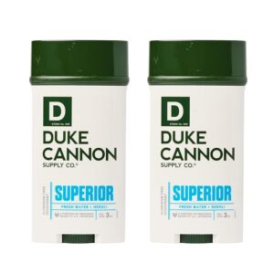 Duke Cannon Supply Co. Aluminum-Free Deodorant for Men 3 oz. Superior, 2 Pack – Unique Masculine Scent, Odor Control & Soothe Skin
